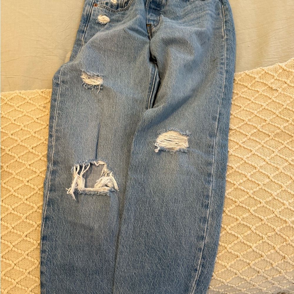 Levi's Blue Boyfriend Distressed Jeans